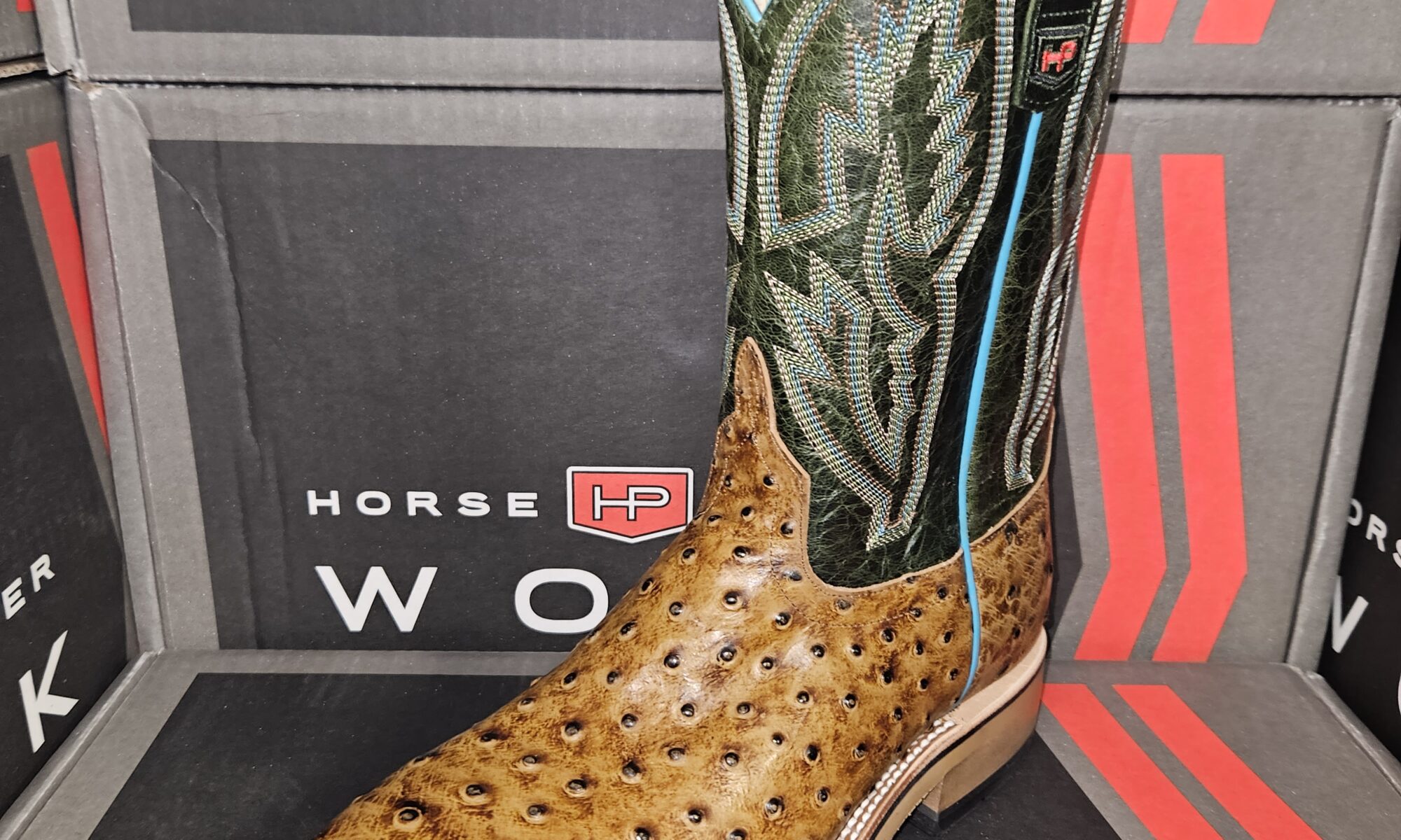 Horsepower Work Boot HPW2503 Honey Impostrich Little Joe's Boots