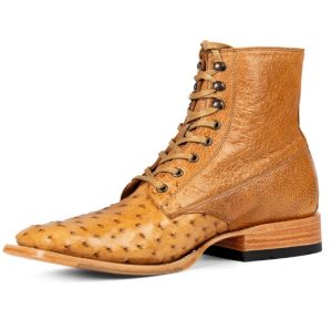 Top Hand HP8085 Antique Saddle F.Q. Ostrich Lace-Up