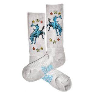 Lucky Chuck Fringe Long Live Grey Performance Boot Socks