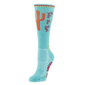 Lucky Chuck Take the Risk Turquoise Performance Boot Socks