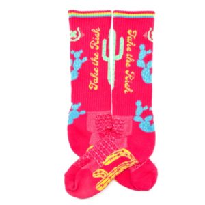 Lucky Chuck Take the Risk Hot Pink Performance Boot Socks