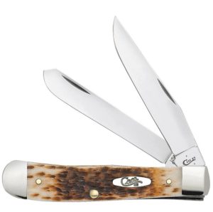 W.R. Case Peach Seed Jig Amber Bone CS Trapper