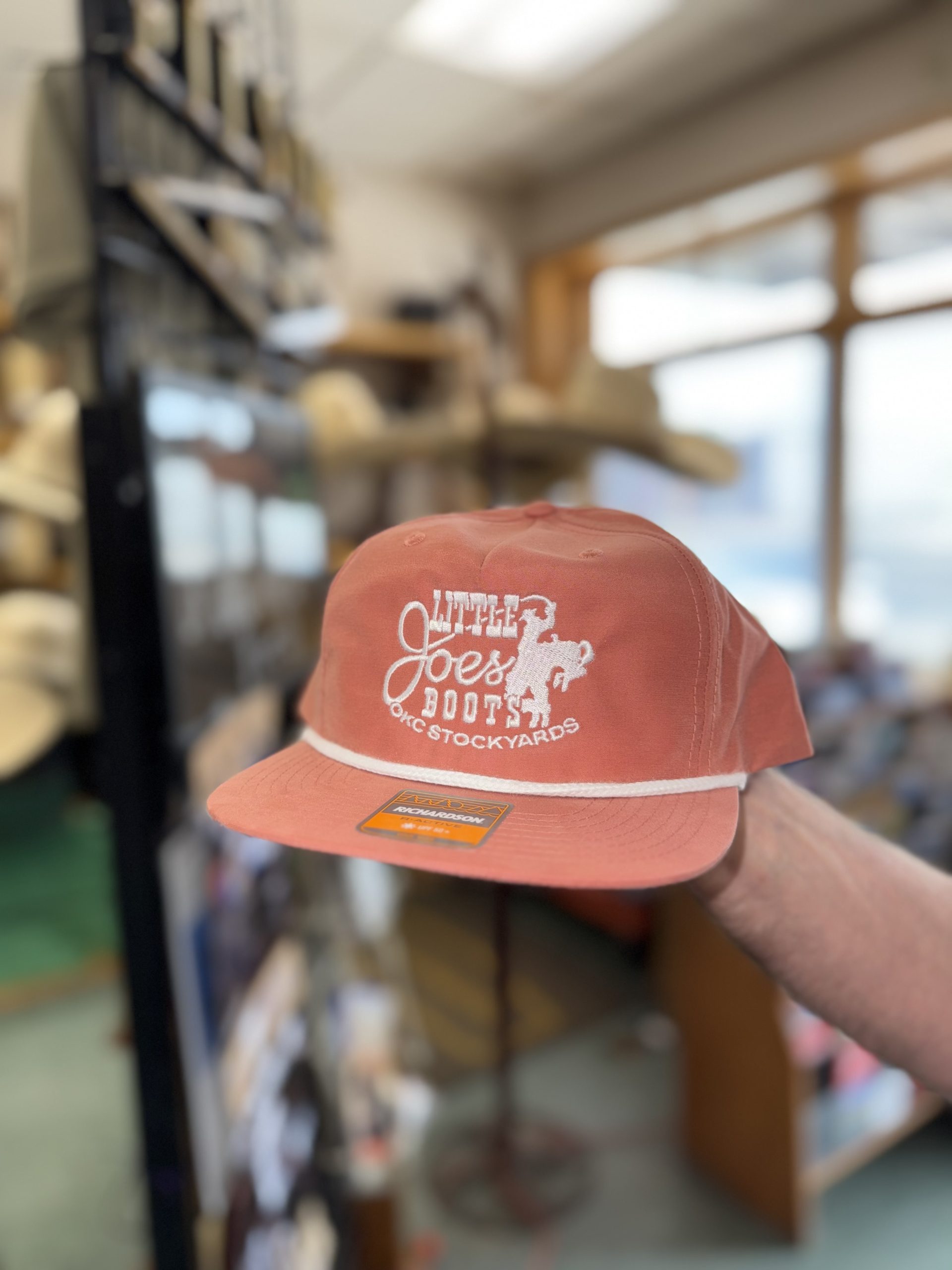 LJB Flat Bill Rope Hat Dusty Red